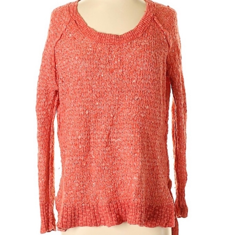 Free People XS Pull Over Orange Sweater $128